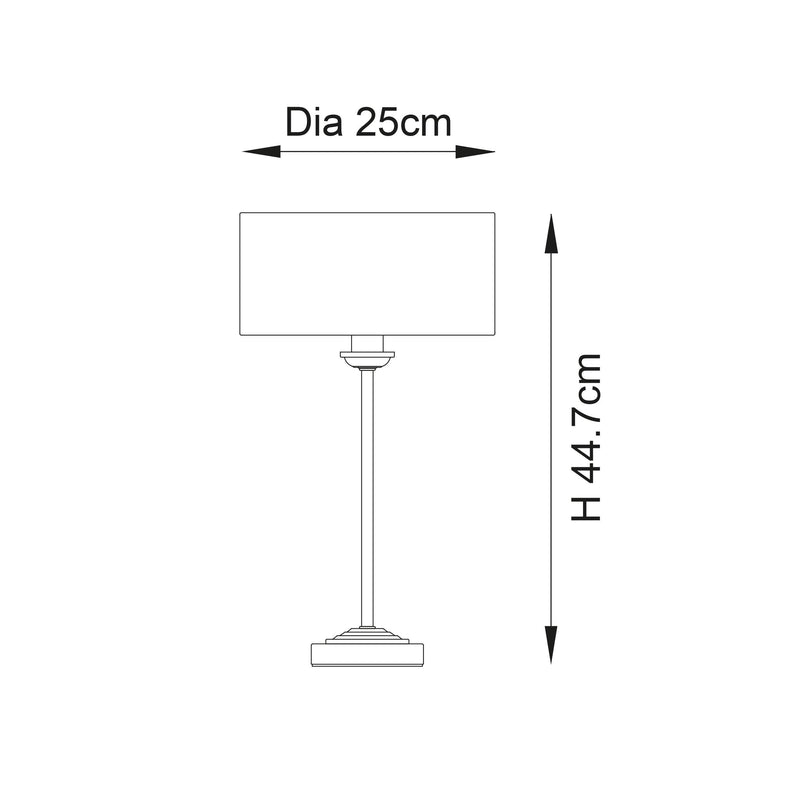 Endon Highclere Brushed Chrome Table Lamp - Linen Shade