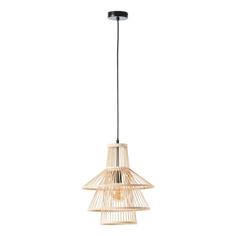 Minato 1 Light Natural Bamboo Adjustable Ceiling Pendant-Ceiling Pendant Lights-Endon Lighting-11-Tiffany Lighting Direct