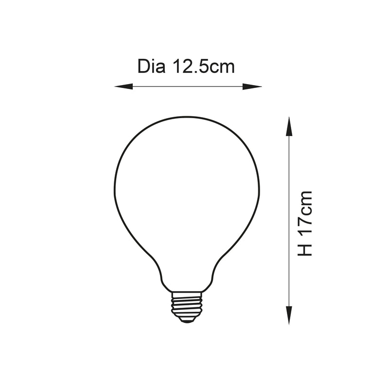 Spiral E27 Large Smoked Glass Decorative LED 4w Light Bulb