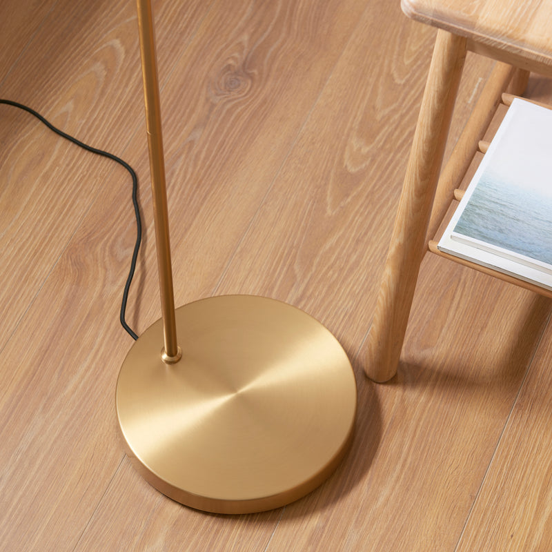 Carlson Brass Modern Floor Lamp - Natural Shade