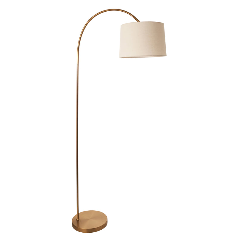 Carlson Brass Modern Floor Lamp - Natural Shade