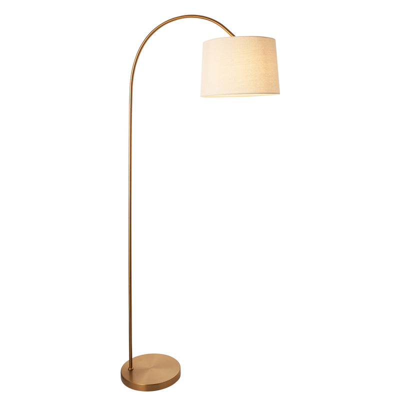 Carlson Brass Modern Floor Lamp - Natural Shade