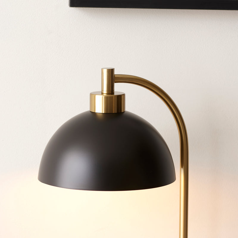 Buchanan Black & Brass Task Table Lamp with Marble Base