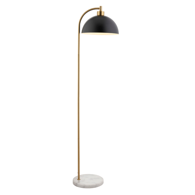 Buchanan Brass & Black Task Floor Lamp with Marble Base