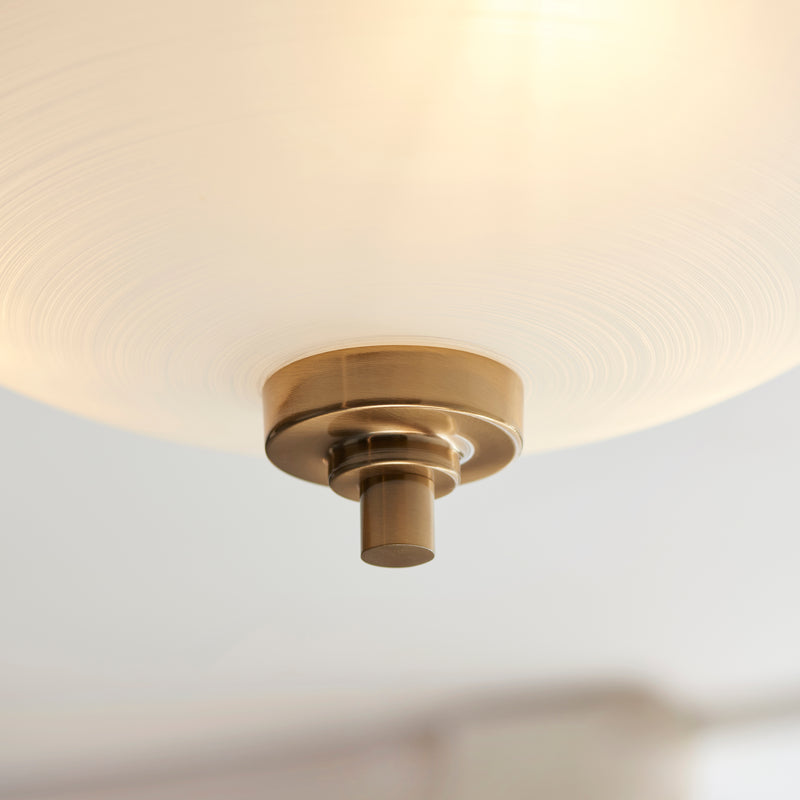 Endon Welles 3 Light Aged Brass Semi Flush Ceiling Light