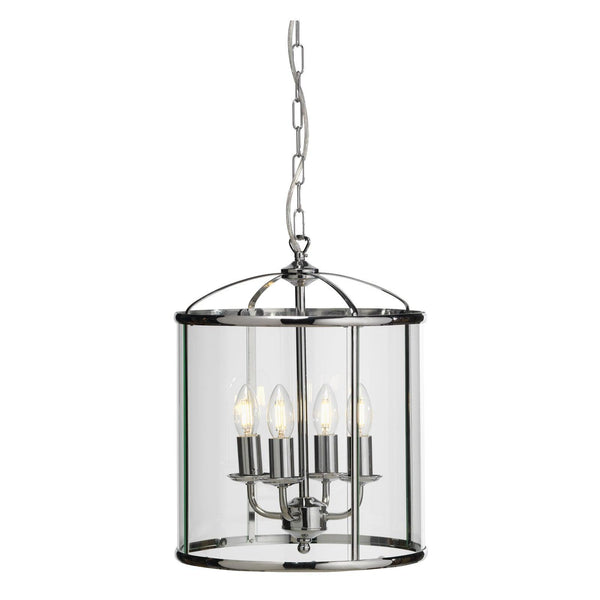 Oaks Lighting Fern 4 Light Chrome Ceiling Lantern - Damaged Box Item Perfect-Ceiling Pendant Lights-Oaks Lighting-1-Tiffany Lighting Direct