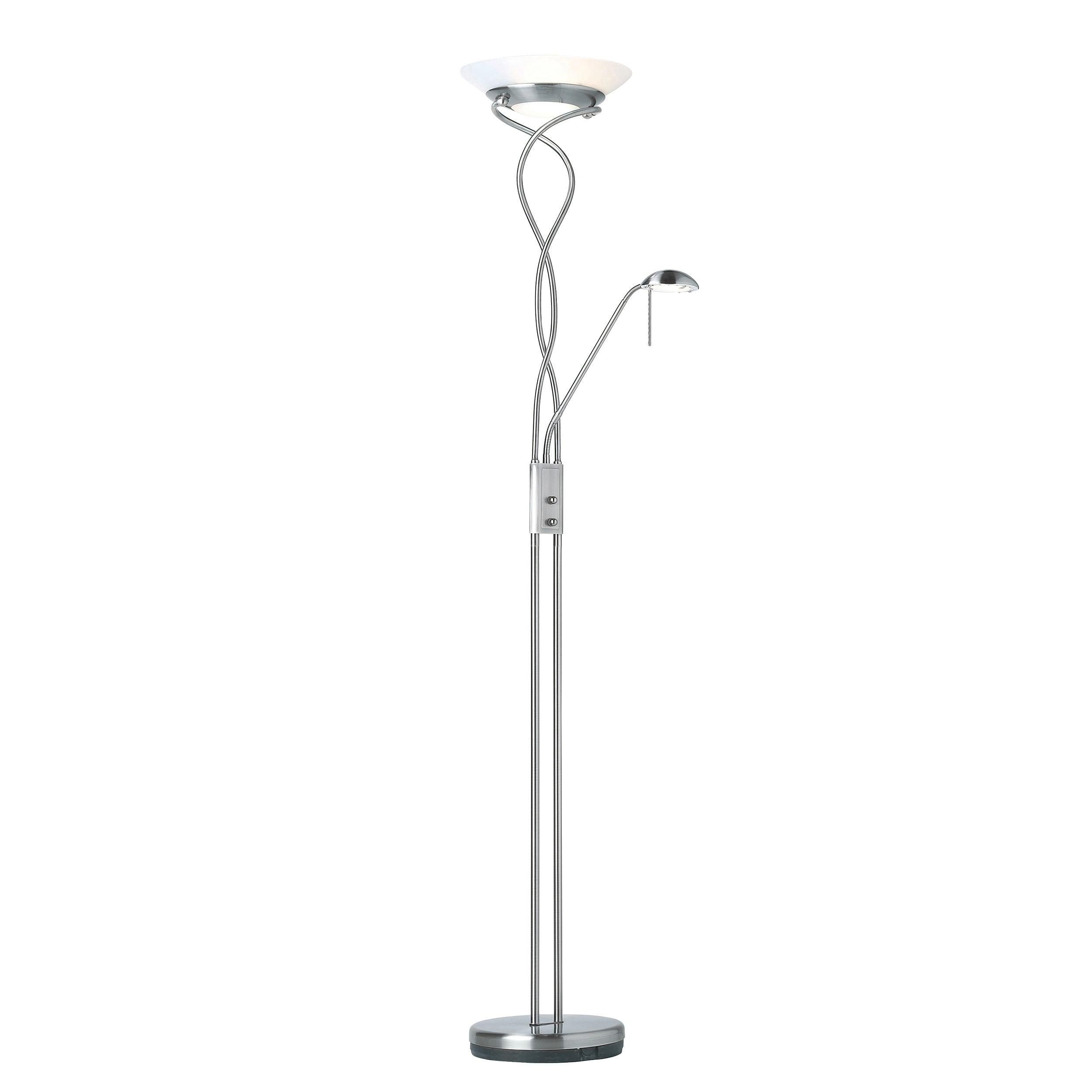 monaco satin chrome finish and opal glass floor lamp by Endon Lighting Living room image