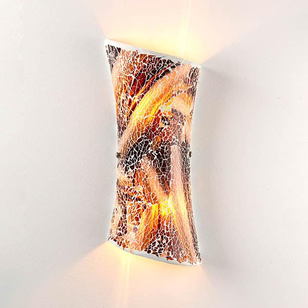 Endon Marconi 2 Light Dark Mixed Mosaic Glass Wall Light