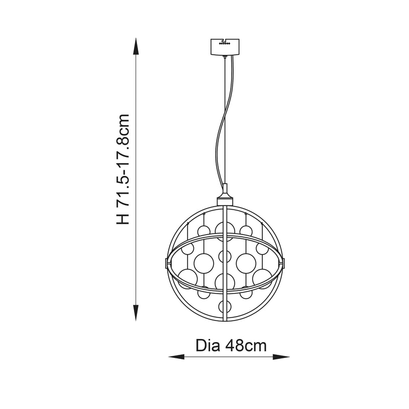 Endon Muni Chrome & Clear Glass 48cm Pendant Ceiling Light-Ceiling Pendant Lights-Endon Lighting-11-Tiffany Lighting Direct