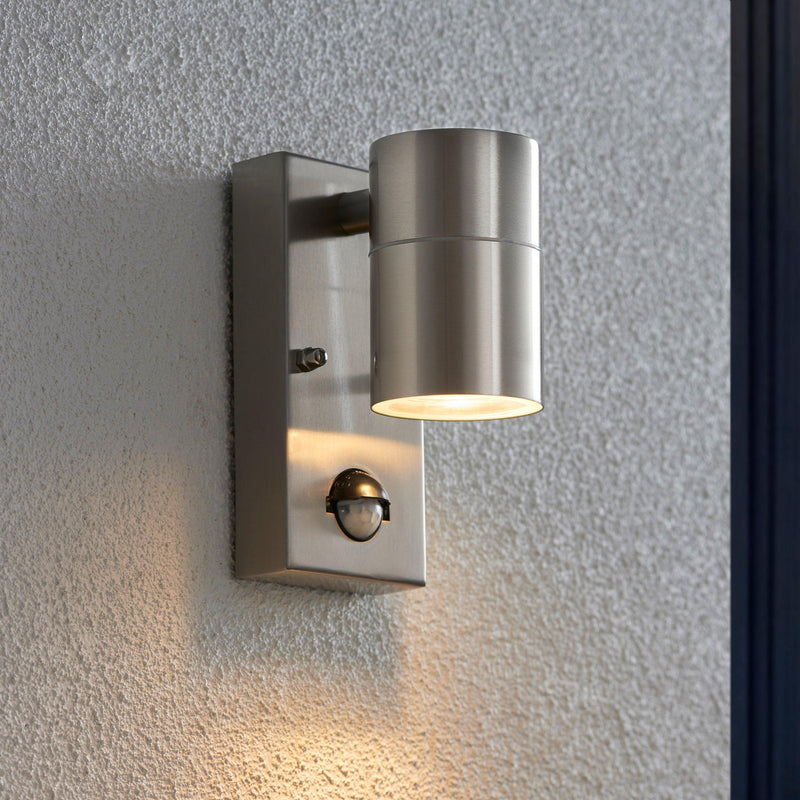 Endon Canon Stainless Steel Outdoor PIR Downlighter Wall Light