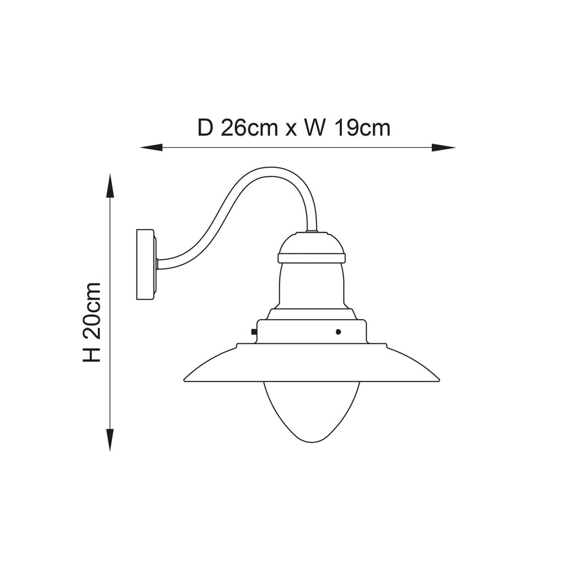 Endon Mendip 1 Light Nickel Wall Light - Glass Shade