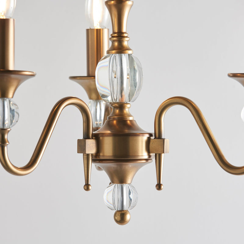 Polina 3 Light Antique Brass Chandelier Interiors 1900-Interiors 1900-8-Tiffany Lighting Direct