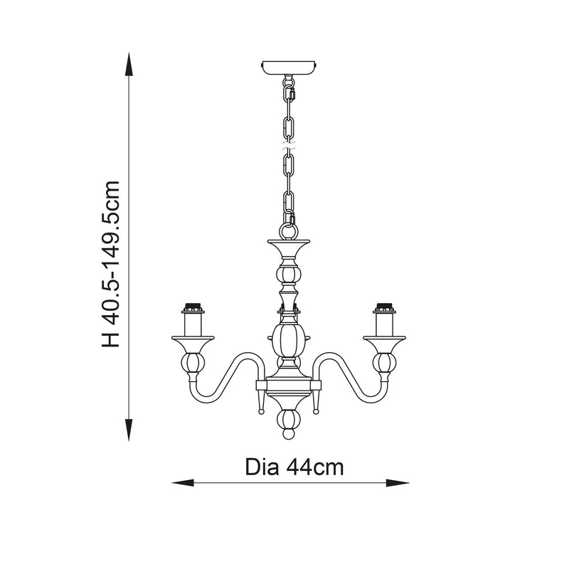 Polina 3 Light Antique Brass Chandelier Interiors 1900-Interiors 1900-3-Tiffany Lighting Direct