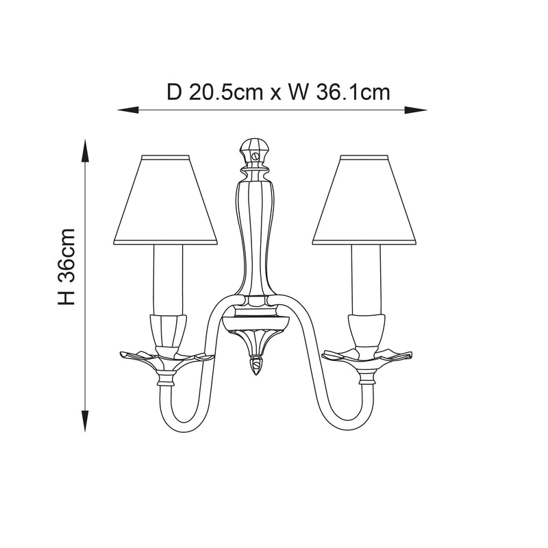 Asquith Solid Brass Double Wall Light With Beige Shade