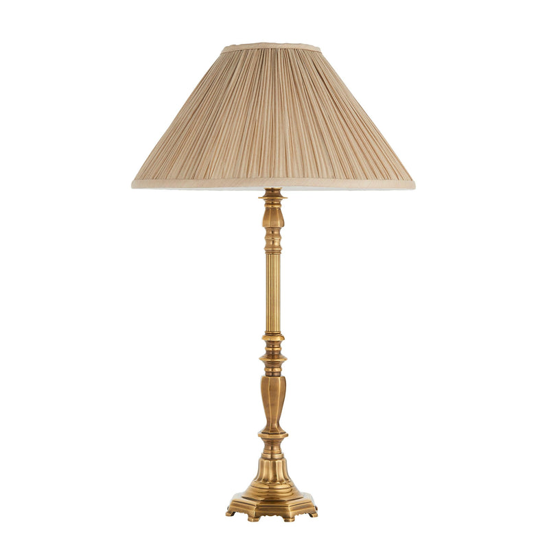 Asquith Solid Brass Table Lamp With Beige Shade-Interiors 1900-Living-Room-Tiffany Lighting Direct-[image-position]