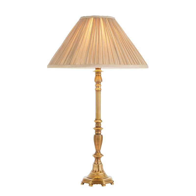 Asquith Solid Brass Table Lamp With Beige Shade-Interiors 1900-Living-Room-Tiffany Lighting Direct-[image-position]