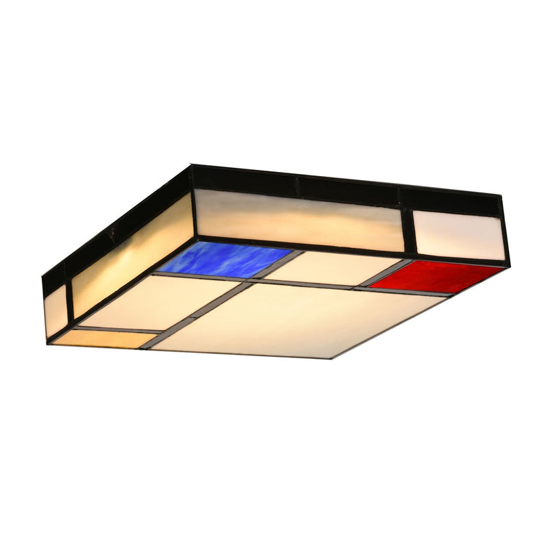 Mondriaan Art Deco Flush Tiffany Flush Ceiling Light