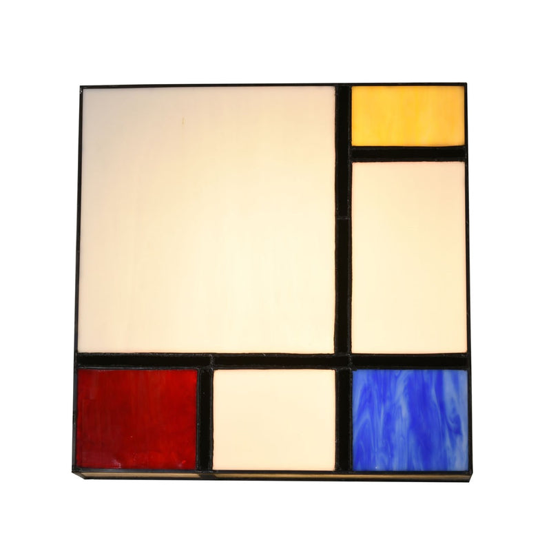 Mondriaan Art Deco Flush Tiffany Flush Ceiling Light