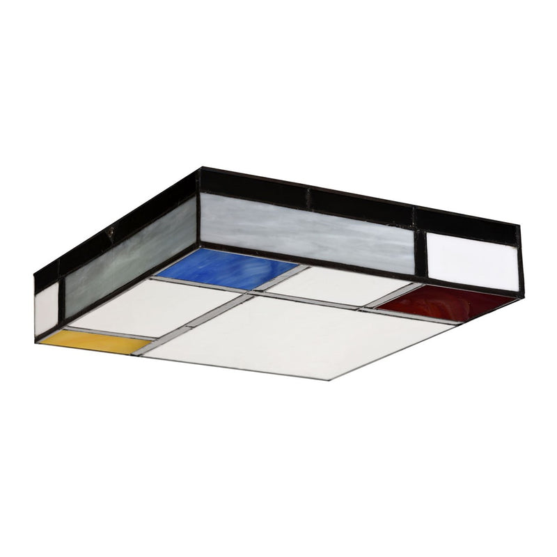 Mondriaan Art Deco Flush Tiffany Flush Ceiling Light