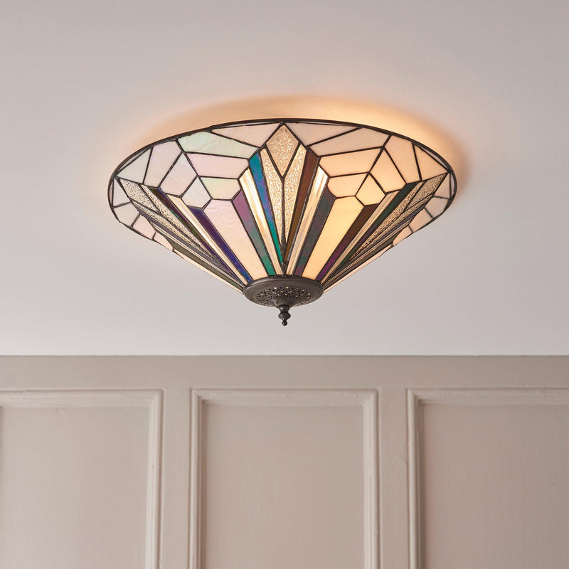 Interiors 1900 Astoria 40cm Tiffany Flush Ceiling Light