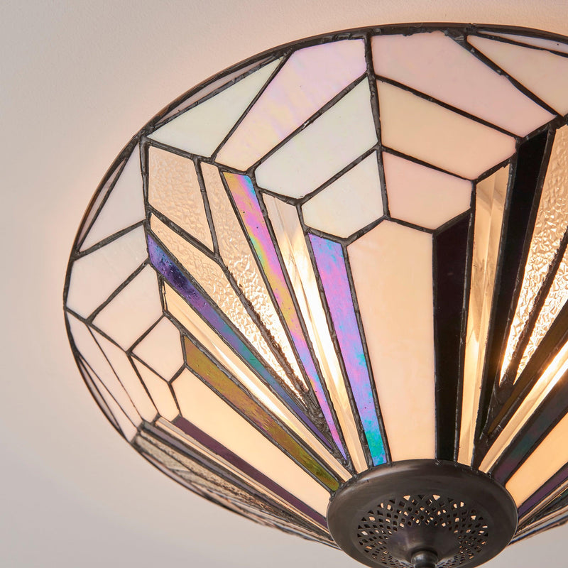 Interiors 1900 Astoria 40cm Tiffany Flush Ceiling Light