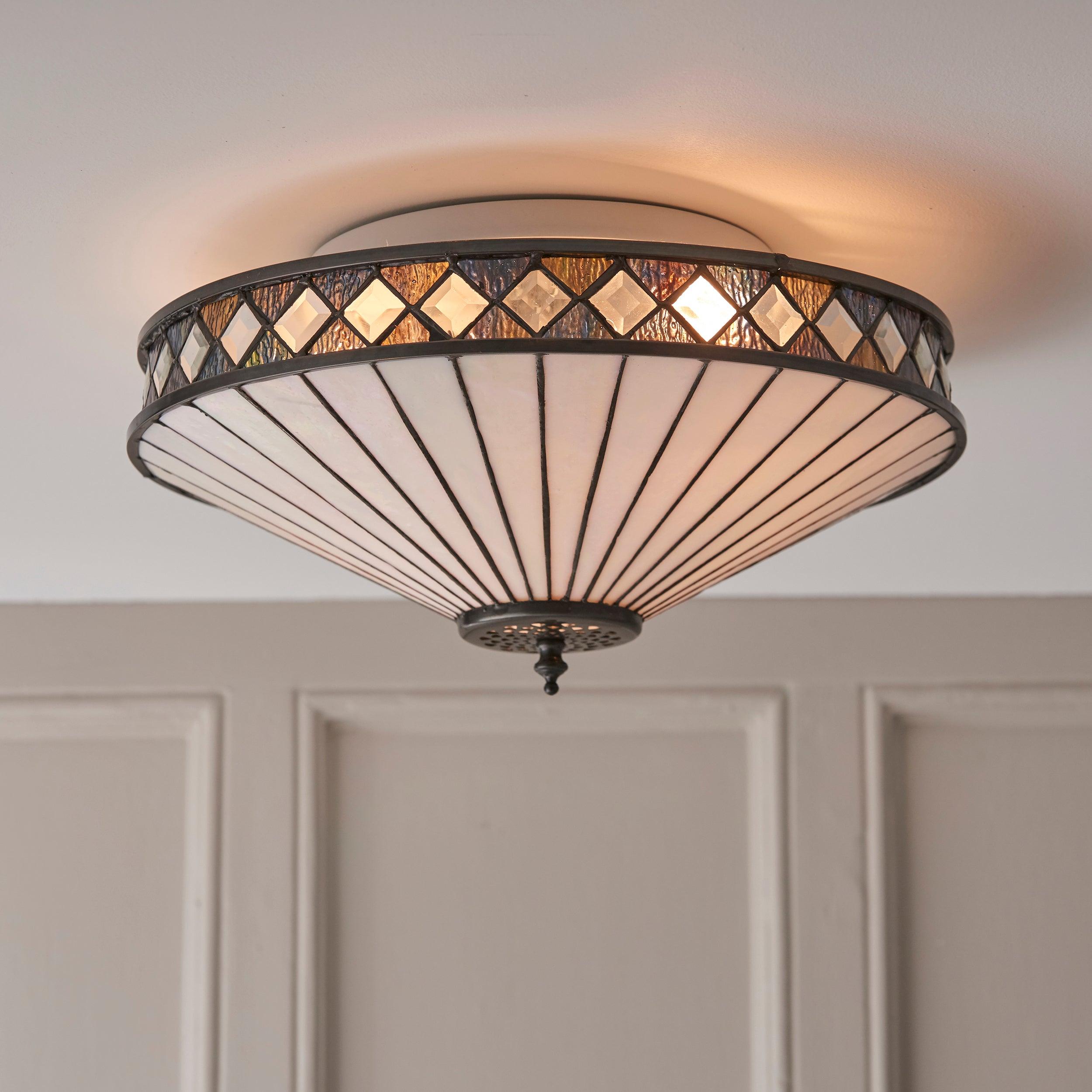 fargo tiffany ceiling flush light Living room lighting image