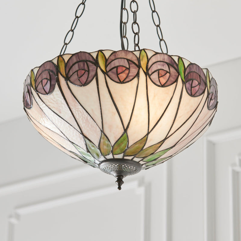 Hutchinson Large Inverted Tiffany Ceiling Light