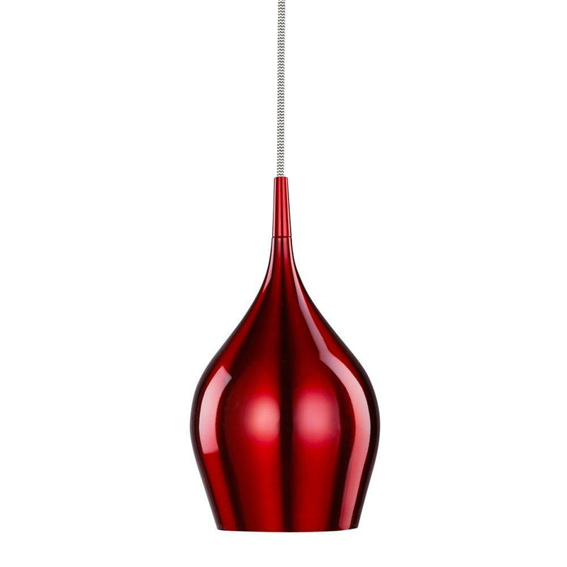 Vibrant 1 Light Metal Red Pendant - Searchlight -Warehouse Clearance Stock-Ceiling Pendant Lights-Searchlight Lighting-1-Tiffany Lighting Direct