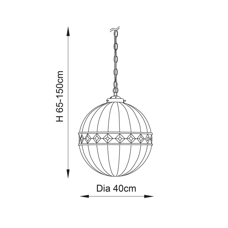 Interiors 1900 Fargo Medium Tiffany Globe Ceiling Light