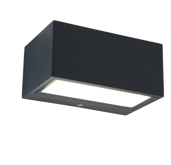 Lutec Gemini Outdoor LED Up & Down Brick Wall Light In Dark Grey