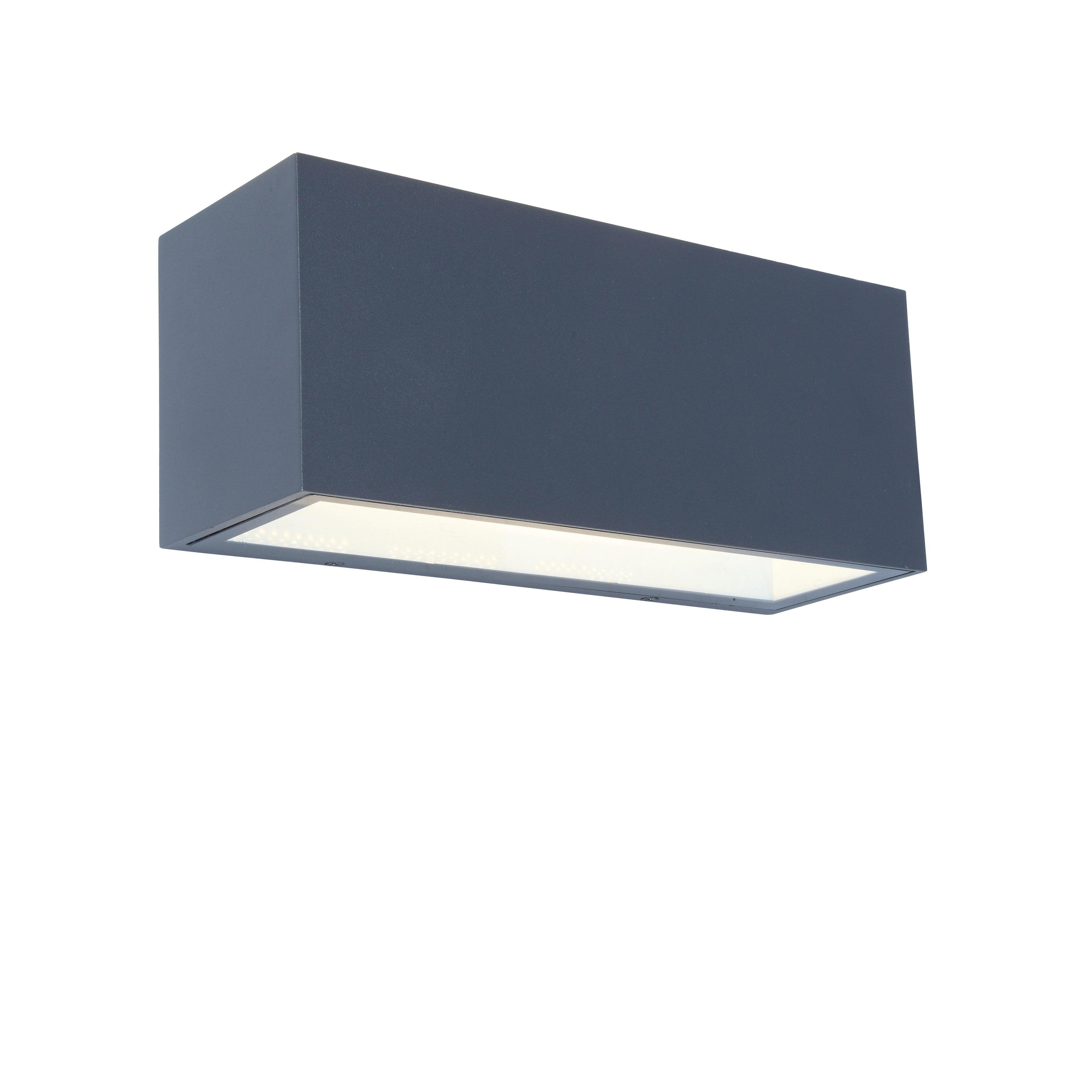 Lutec Gemini Large Outdoor LED Wall Light In Dark Grey 5189104118