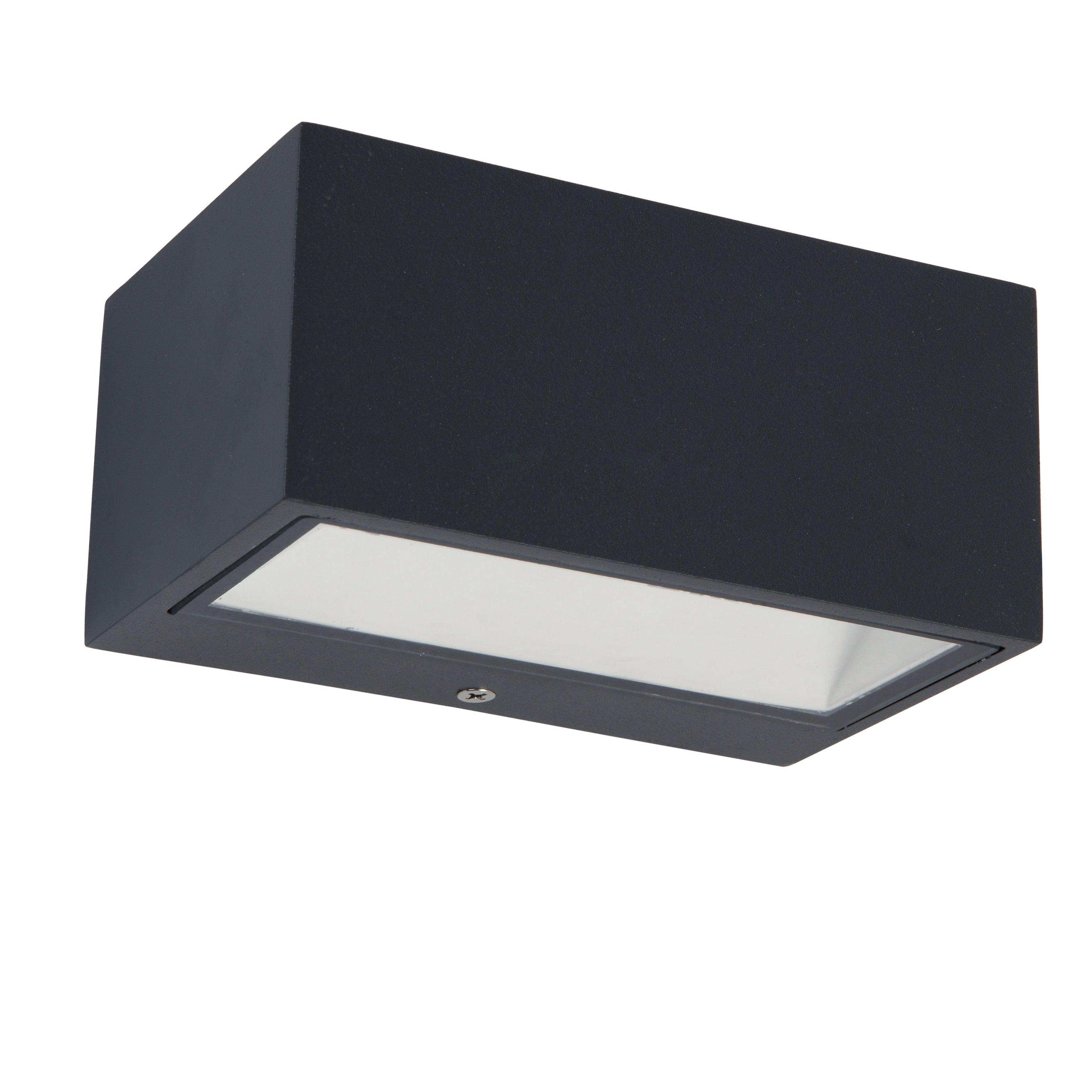 Lutec Gemini Outdoor LED Brick Wall Light In Dark Grey 5189113118