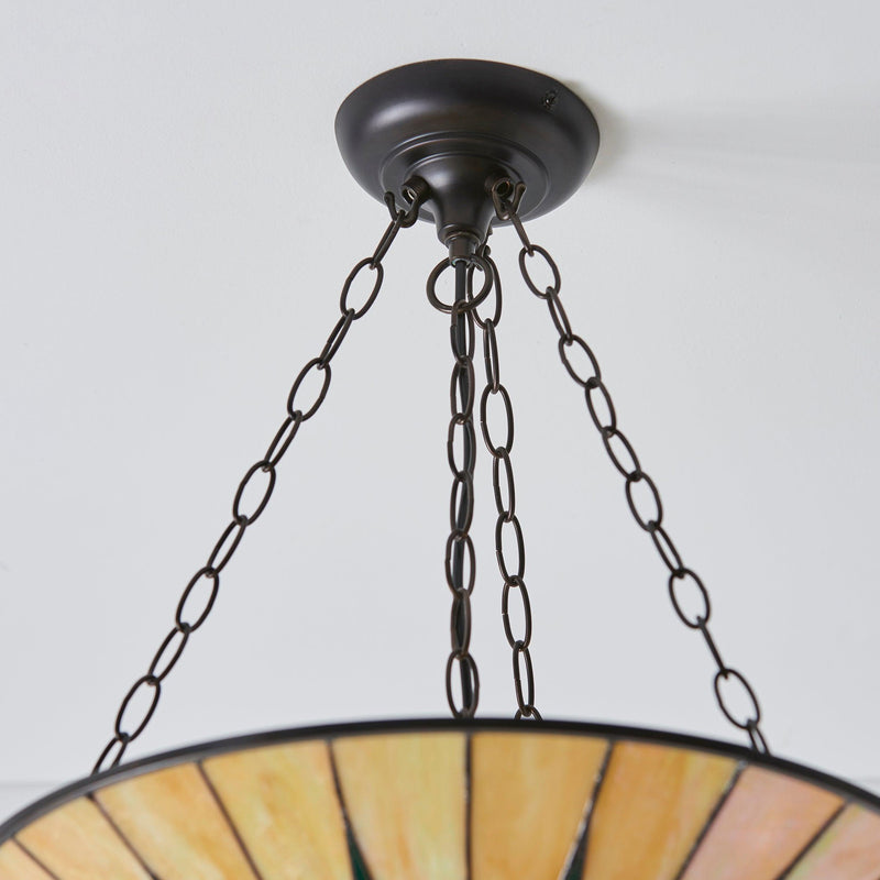 Dark Star Large Inverted Tiffany Ceiling Light