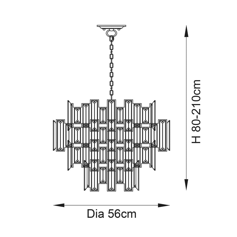 Endon Viviana 12 Light Tinted Champagne Crystal Chandelier-Endon Lighting-10-Tiffany Lighting Direct