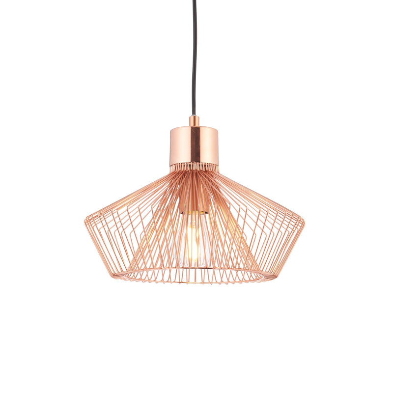 Endon Kimberley 1 Light Copper Ceiling Pendant Light 72813 