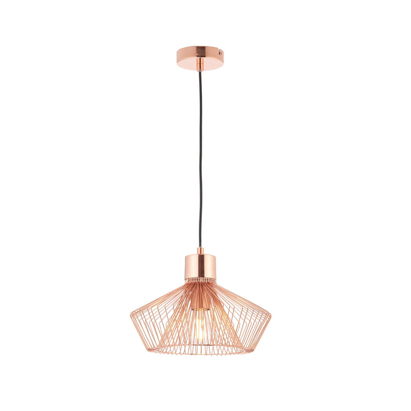 Endon Kimberley 1 Light Copper Ceiling Pendant Light 72813