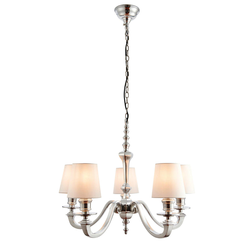 Endon Finsbury 5 Light Polished Aluminium Ceiling Pendant-Ceiling Pendant Lights-Endon Lighting-7-Tiffany Lighting Direct