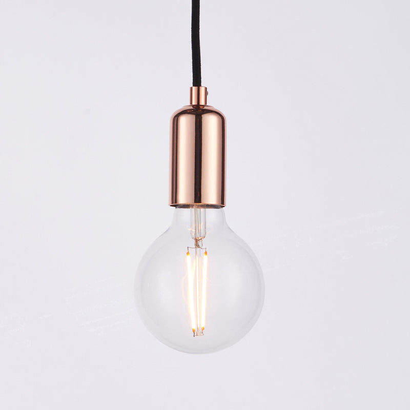 Endon Studio 6 Light Copper Ceiling Pendant Light 76580 - bulb close-up