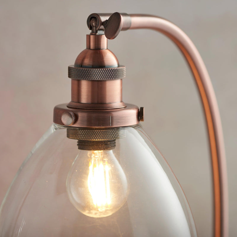 Endon Hansen 1 Light Copper Table Lamp 77861 -Close-up detial 