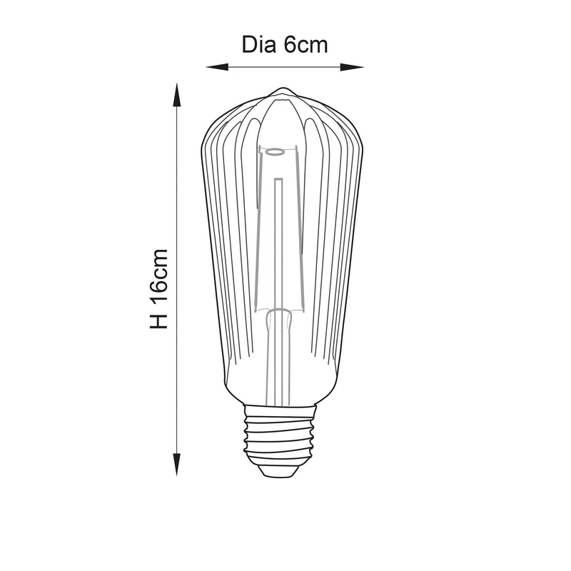 Ribb Pear Shaped E27 Decorative 4w LED E27 Light Bulb