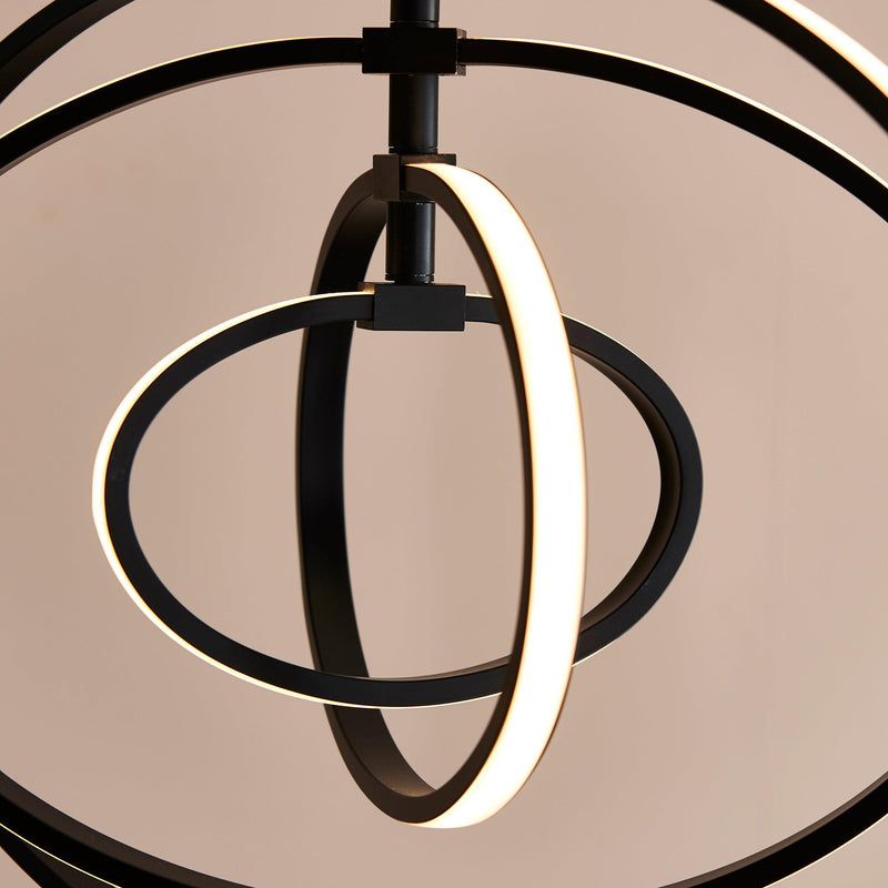 Endon Avali Black & White 1 Light LED Hoop Pendant 80679 - Detail Image