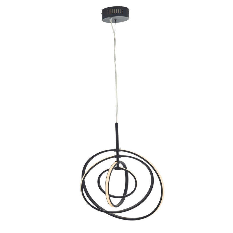 Endon Avali Black & White 1 Light LED Hoop Pendant 80679 - unlit