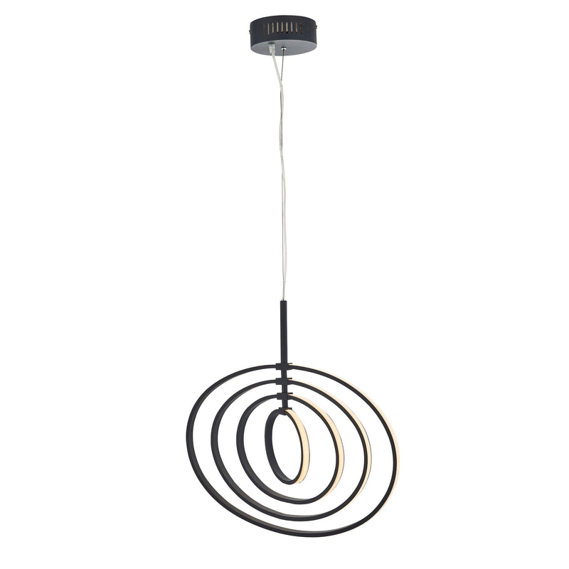 Endon Avali Black & White 1 Light LED Hoop Pendant 80679