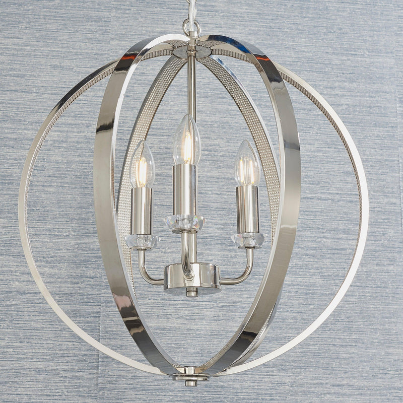 Endon Ritz 3 Light Nickel Ceiling Pendant-Ceiling Pendant Lights-Endon Lighting-5-Tiffany Lighting Direct