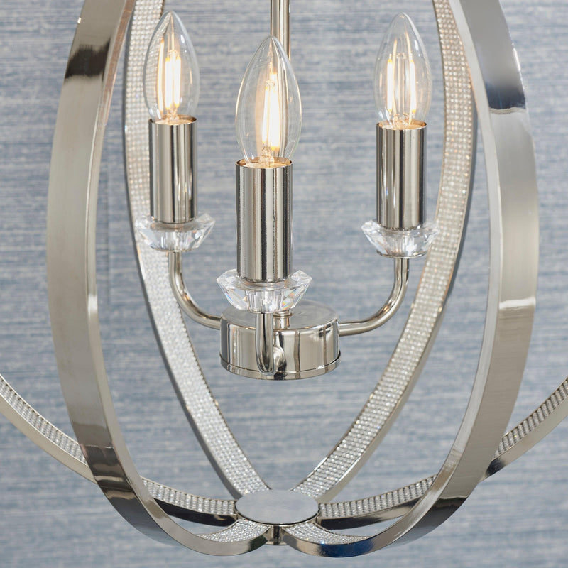 Endon Ritz 3 Light Nickel Ceiling Pendant-Ceiling Pendant Lights-Endon Lighting-7-Tiffany Lighting Direct