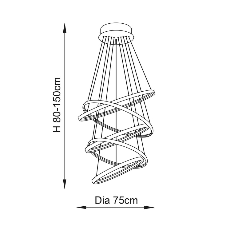 Endon Ozias 1 Light Chrome LED Large Ceiling Pendant-Ceiling Pendant Lights-Endon Lighting-6-Tiffany Lighting Direct