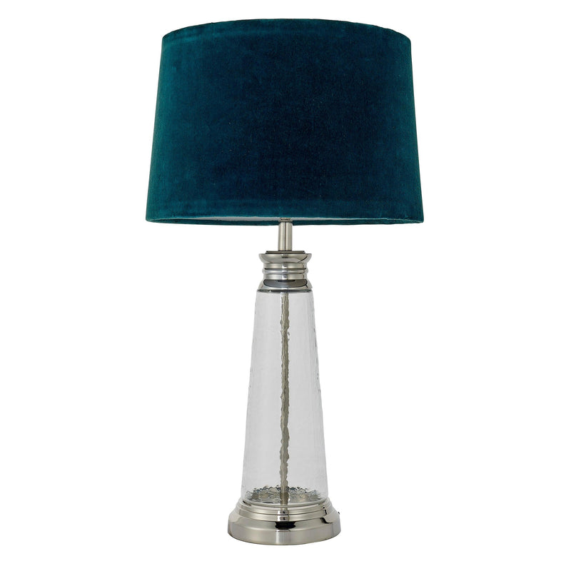 Endon Winslet 1 Light Hammered Glass Table Lamp - Teal Shade-Endon Lighting-Living-Room-Tiffany Lighting Direct-[image-position]