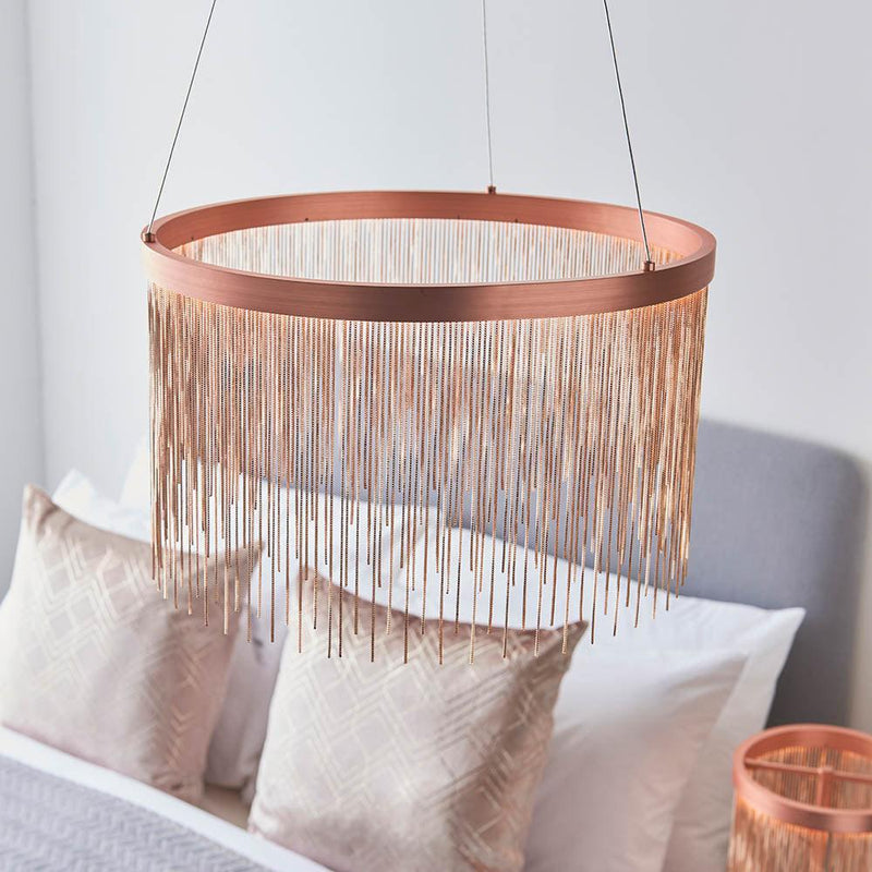 Endon Zelma 1 Light Copper Pendant Ceiling Light-Ceiling Pendant Lights-Endon Lighting-5-Tiffany Lighting Direct