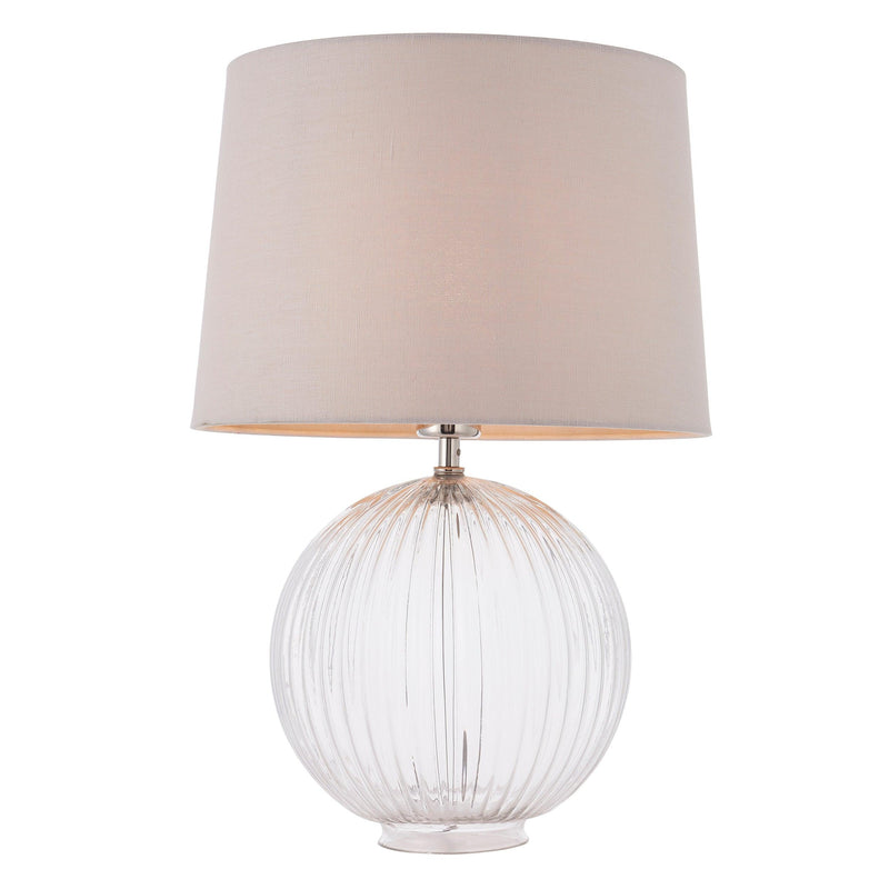 Endon Jemma Clear Table Lamp & Mia Natural Shade-Endon Lighting-Living-Room-Tiffany Lighting Direct-[image-position]