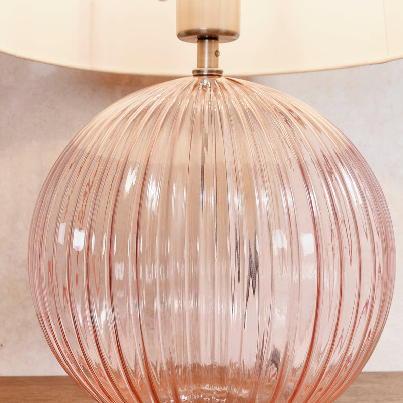 Endon Jemma Pink Table Lamp & Evie Charcaol Shade-Endon Lighting-Living-Room-Tiffany Lighting Direct-[image-position]